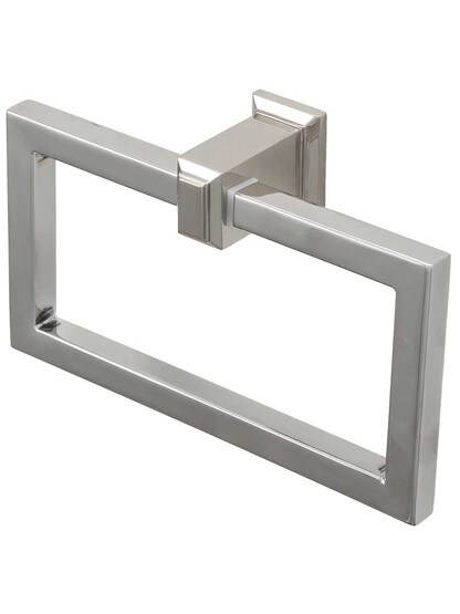 Sutton Place Towel Ring in Polished Nickel.